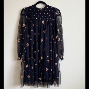 Zara black flowery dress